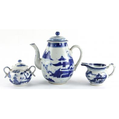 chinese-canton-teapot-sugar-and-creamer