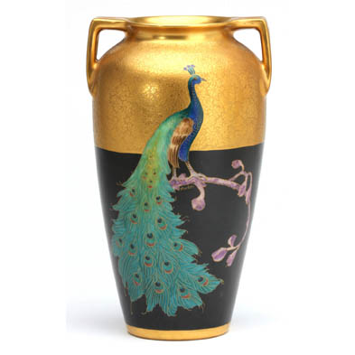 pickard-art-nouveau-peacock-vase