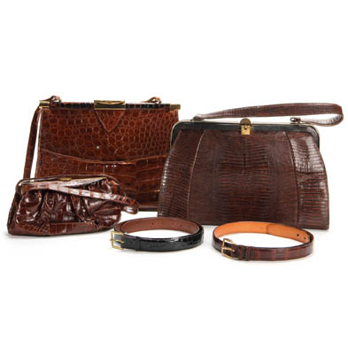 three-vintage-handbags-two-vintage-belts
