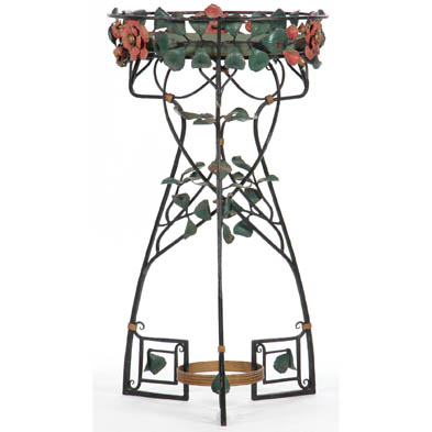 art-nouveau-wrought-iron-plant-stand