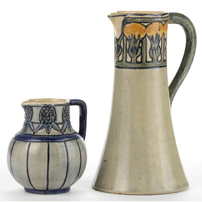 two-newcomb-pottery-jugs