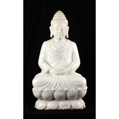 marble-statue-of-a-seated-buddha