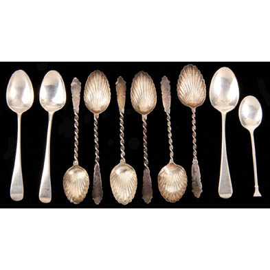 group-of-english-silver-spoons
