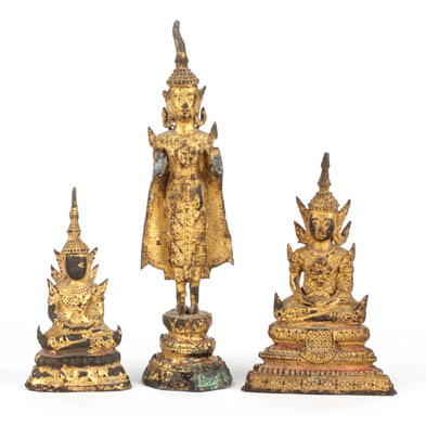 three-southeast-asian-gilt-bronze-buddhas
