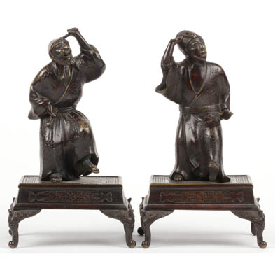 pair-of-japanese-bronze-okimono