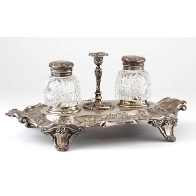 victorian-silver-crystal-desk-set
