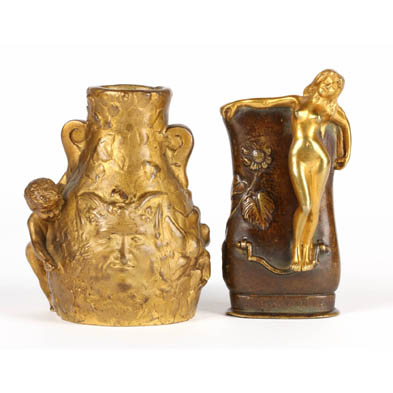 two-french-art-nouveau-gilt-bronze-vases