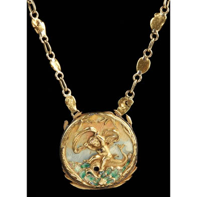 14kt-art-nouveau-pendant-and-chain