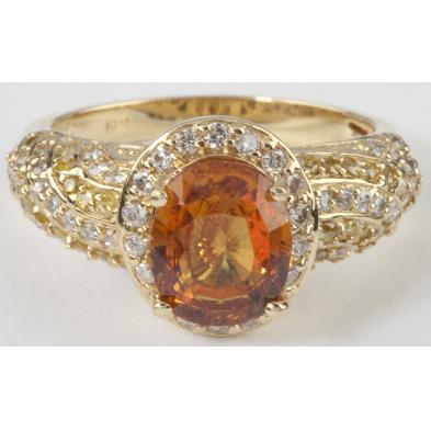 orange-sapphire-and-diamond-ring