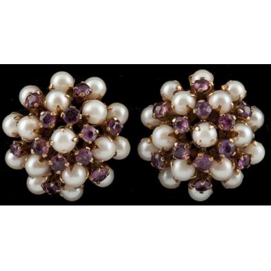 ruby-and-pearl-earclips