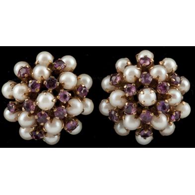 ruby-and-pearl-earclips