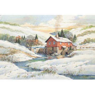 lloyd-harting-ca-mn-1901-1974-mill-in-winter