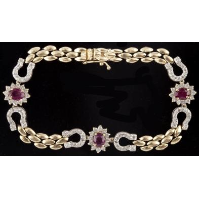 horseshoe-motif-ruby-and-diamond-bracelet