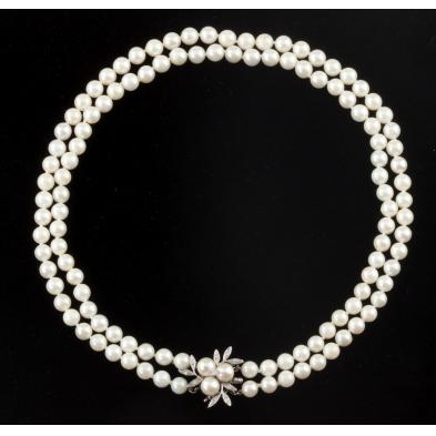 two-strand-cultured-pearl-and-diamond-choker