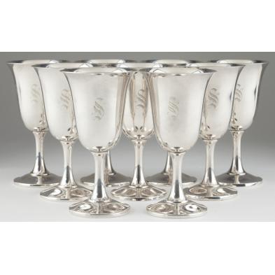 set-of-nine-wallace-sterling-goblets