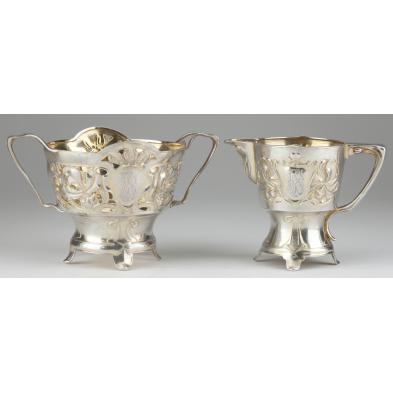 art-nouveau-silver-creamer-sugar-german