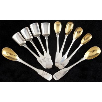 collection-of-ten-irish-silver-condiment-spoons