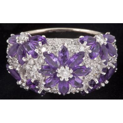 amethyst-and-diamond-flower-ring