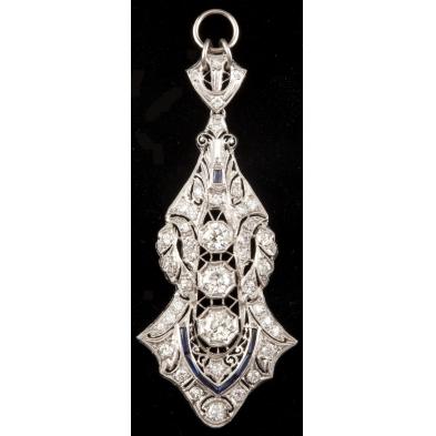 art-deco-style-diamond-and-sapphire-pendant