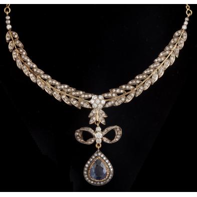 sapphire-and-diamond-bow-necklace