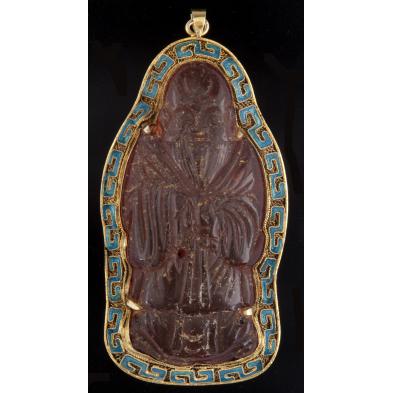 unusual-gold-and-enamel-figural-pendant