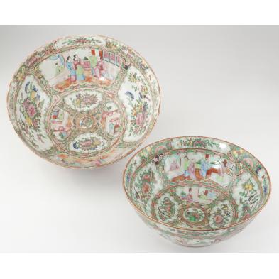 two-rose-medallion-punch-bowls