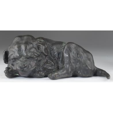 asian-bronze-recumbent-dog