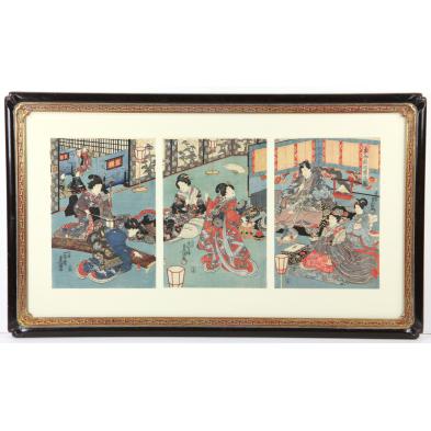 japanese-woodblock-triptych-by-utagawa-kunisada