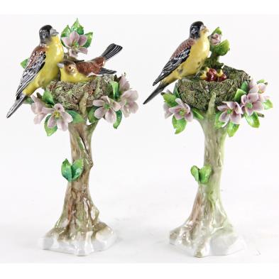 pair-of-sitzendorf-porcelain-nesting-bird-figures