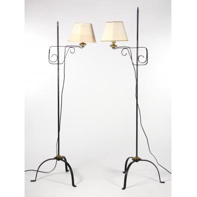 two-wrought-iron-floor-lamps