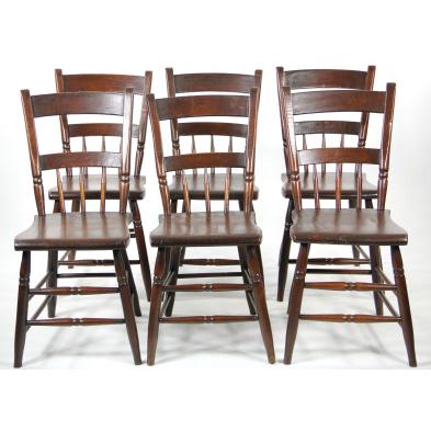 set-of-six-plank-seat-kitchen-chairs