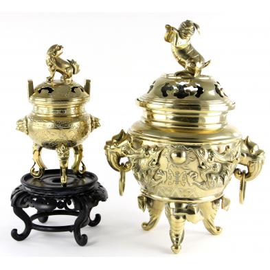 pair-of-contemporary-brass-censers