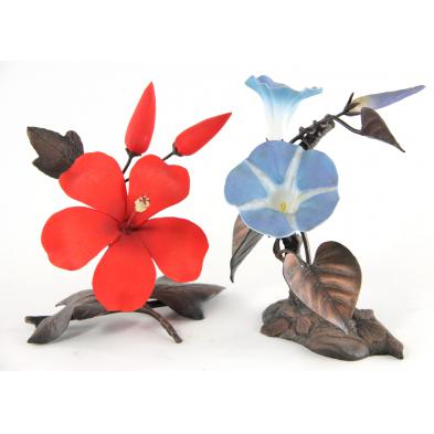 two-boehm-porcelain-and-bronze-flowers
