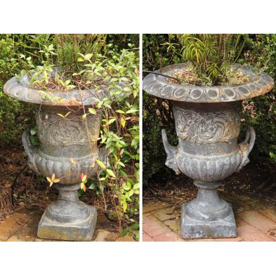 pair-of-cast-iron-garden-urns