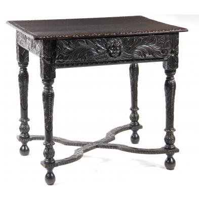 english-relief-carved-one-drawer-side-table