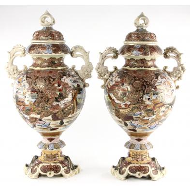 pair-of-large-satsuma-lidded-urns