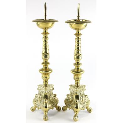 pair-of-cast-brass-pricket-form-candlesticks