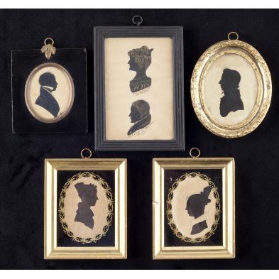 group-of-five-silhouettes-19th-century