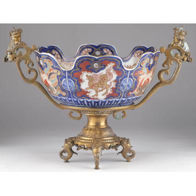 imari-center-bowl-with-brass-stand