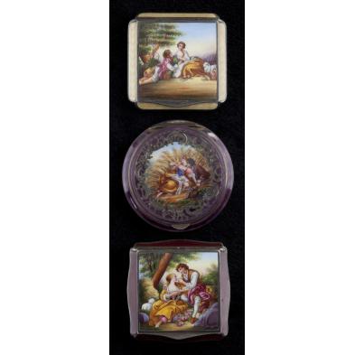 three-sterling-and-enamel-compacts