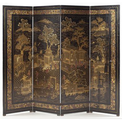 antique-chinese-export-lacquered-screen