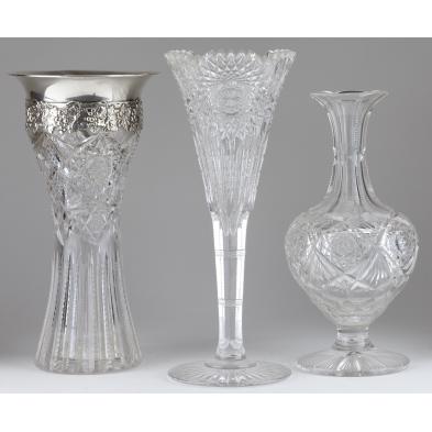 three-american-brilliant-period-cut-glass-vases