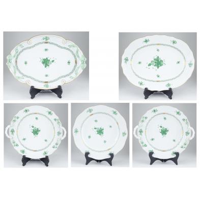 herend-chinese-bouquet-green-serving-pieces