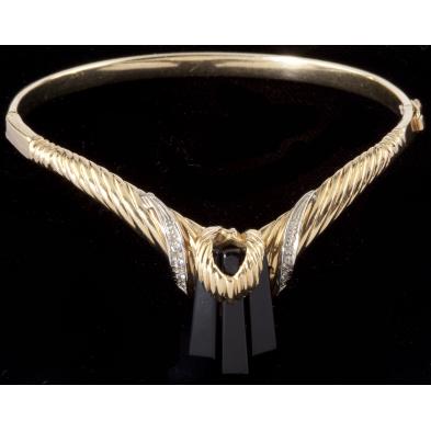 unique-diamond-and-onyx-bangle-bracelet
