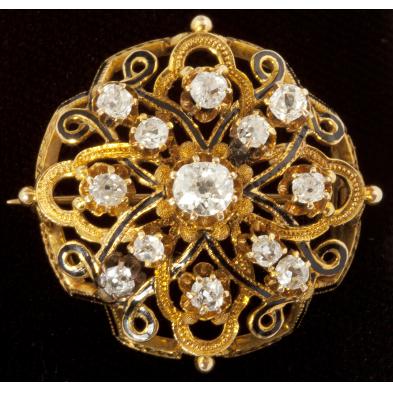victorian-enamel-diamond-brooch