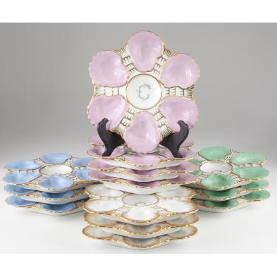 set-of-13-majolica-oyster-plates-circa-1900