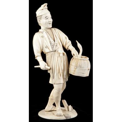 japanese-ivory-carving-of-a-man-with-goose