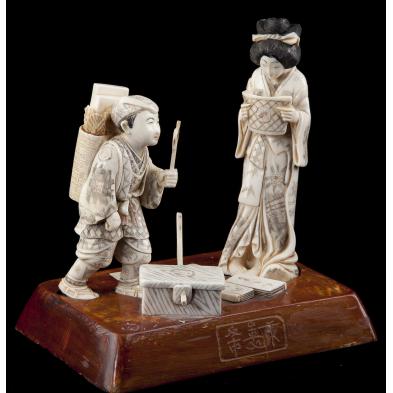 japanese-okimono-group-of-carved-ivory