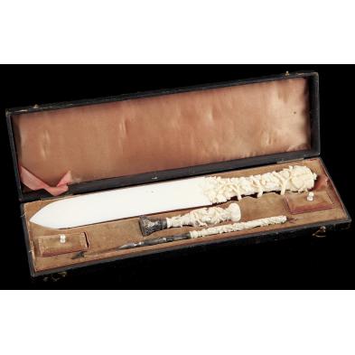victorian-portable-writing-set-with-ivory-handles