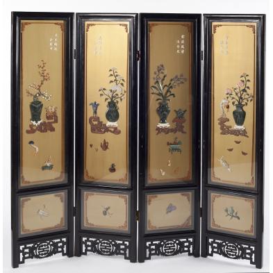 chinese-four-panel-folding-screen-with-hardstones
